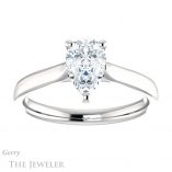 Pear Shaped Forever One Moissanite Engagement Ring #GTJ937-pear-fb-w 1 Pear Shaped Forever Brilliant Moissanite Engagement Ring #GTJ937-pear-fb-w