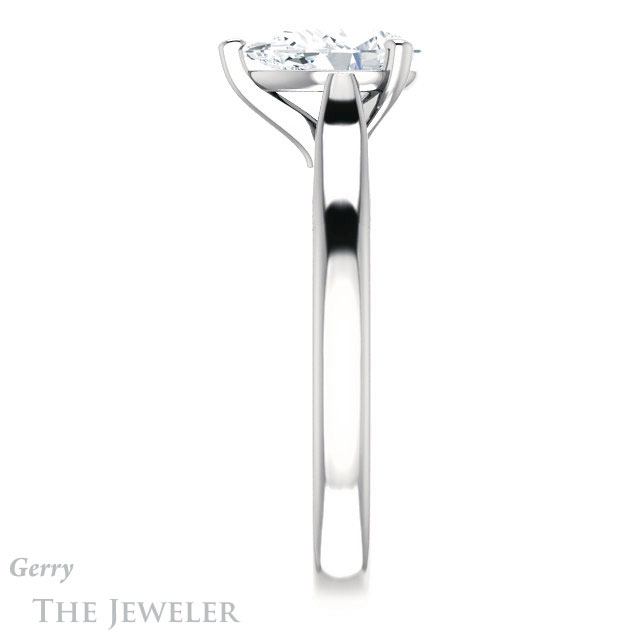 Pear Shaped Forever One Moissanite Engagement Ring #GTJ937-pear-fb-w 3 Pear Shaped Forever Brilliant Moissanite Engagement Ring #GTJ937-pear-fb-w