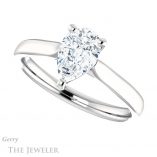 Pear Shaped Forever One Moissanite Engagement Ring #GTJ937-pear-fb-w 5 Pear Shaped Forever Brilliant Moissanite Engagement Ring #GTJ937-pear-fb-w