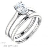Pear Shaped Forever One Moissanite Engagement Ring #GTJ937-pear-fb-w 6 Pear Shaped Forever Brilliant Moissanite Engagement Ring #GTJ937-pear-fb-w