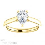 Pear Shaped Forever Brilliant Moissanite Engagement Ring #GTJ937-pear-fb-y