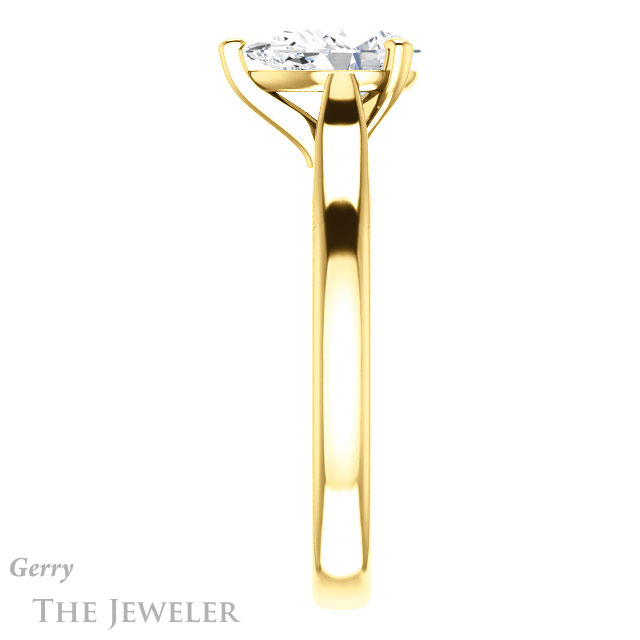 Pear Shaped Forever Brilliant Moissanite Engagement Ring #GTJ937-pear-fb-y