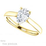 Pear Shaped Forever Brilliant Moissanite Engagement Ring #GTJ937-pear-fb-y