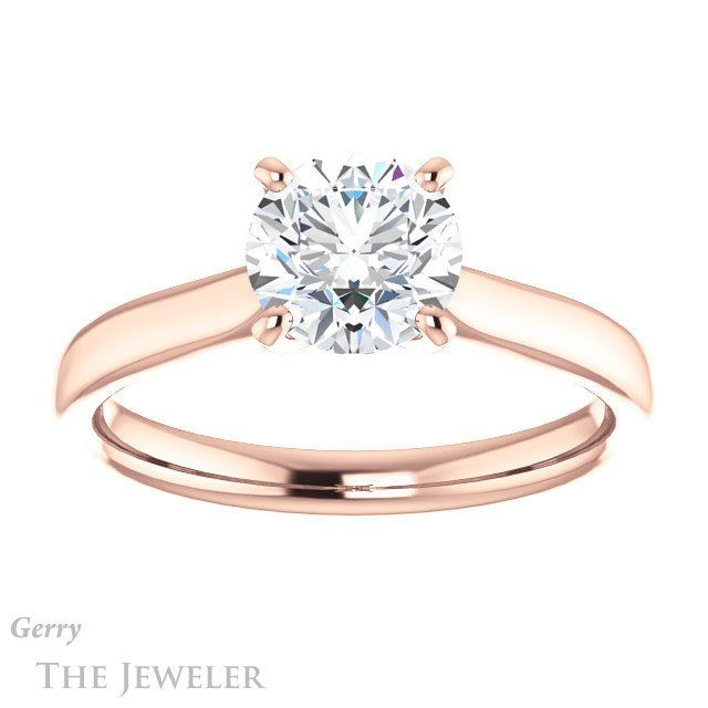 Round Cut Forever One Moissanite Engagement Ring #GTJ937-round-fo-r 1 Round Cut Forever One Moissanite Engagement Ring #GTJ937-round-fo-r