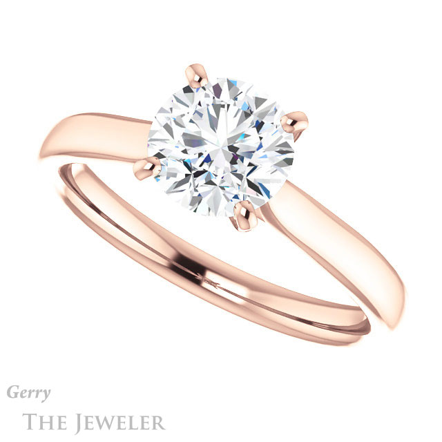 Round Cut Forever One Moissanite Engagement Ring #GTJ937-round-fo-r 5 Round Cut Forever One Moissanite Engagement Ring #GTJ937-round-fo-r