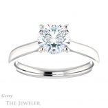 Round Cut Forever One Moissanite Engagement Ring #GTJ937-round-fo-w 1 Round Cut Forever One Moissanite Engagement Ring #GTJ937-round-fo-w