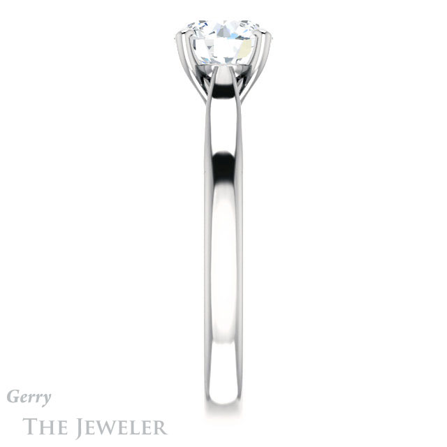 Round Cut Forever One Moissanite Engagement Ring #GTJ937-round-fo-w 3 Round Cut Forever One Moissanite Engagement Ring #GTJ937-round-fo-w