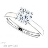 Round Cut Forever One Moissanite Engagement Ring #GTJ937-round-fo-w 5 Round Cut Forever One Moissanite Engagement Ring #GTJ937-round-fo-w