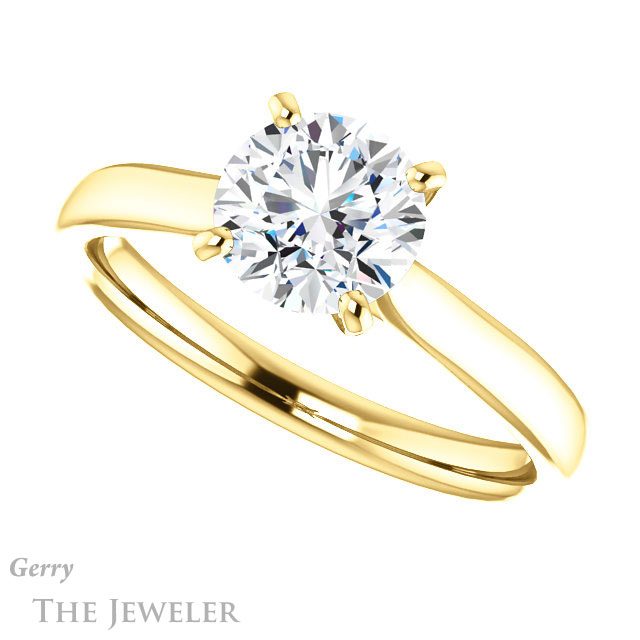 Round Cut Forever One Moissanite Engagement Ring #GTJ937-round-fo-y 5 Round Cut Forever One Moissanite Engagement Ring #GTJ937-round-fo-y