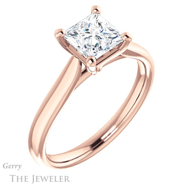 Princess Cut Forever One Moissanite Engagement Ring #GTJ937-square-fo-r 4 Princess Cut Forever One Moissanite Engagement Ring #GTJ937-square-fo-r