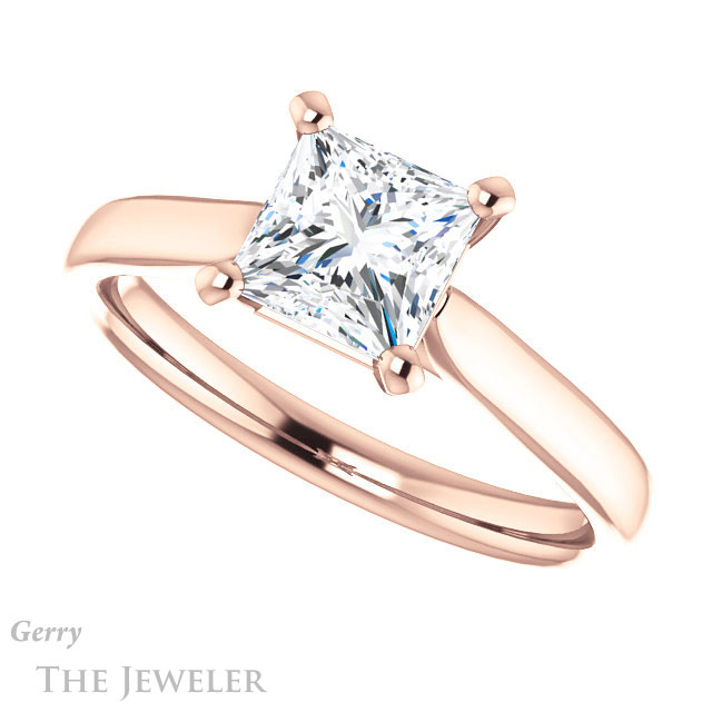 Princess Cut Forever One Moissanite Engagement Ring #GTJ937-square-fo-r 5 Princess Cut Forever One Moissanite Engagement Ring #GTJ937-square-fo-r