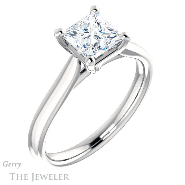 Princess Cut Forever One Moissanite Engagement Ring #GTJ937-square-fo-w 4 Princess Cut Forever One Moissanite Engagement Ring #GTJ937-square-fo-w