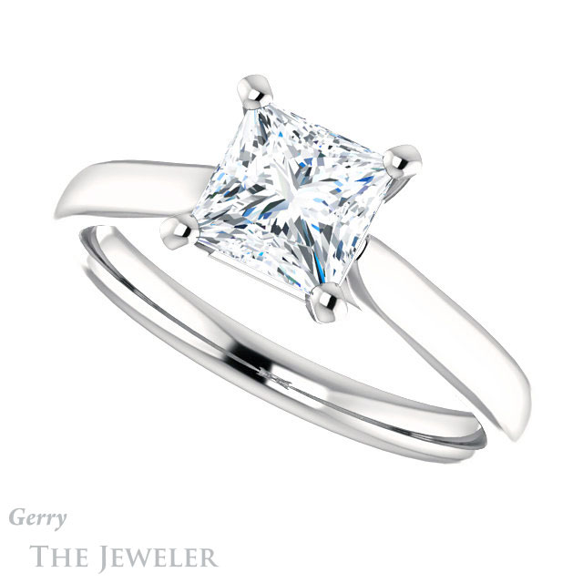 Princess Cut Forever One Moissanite Engagement Ring #GTJ937-square-fo-w 5 Princess Cut Forever One Moissanite Engagement Ring #GTJ937-square-fo-w
