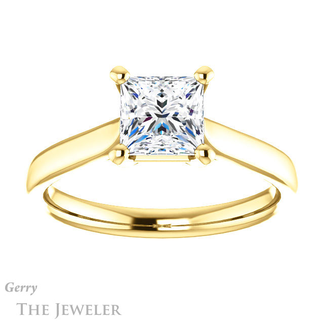 Princess Cut Forever One Moissanite Engagement Ring #GTJ937-square-fo-y