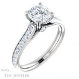 Cushion Cut Forever One Moissanite Engagement Ring #GTJ938-cushion-fo-w