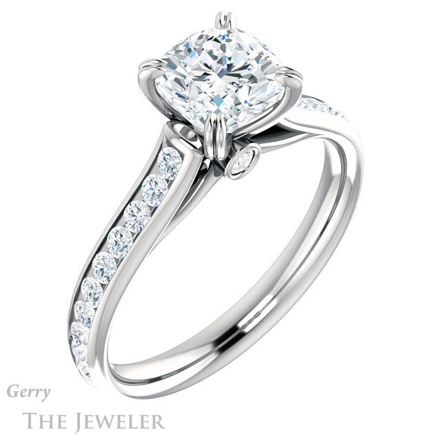 Cushion Cut Forever One Moissanite Engagement Ring #GTJ938-cushion-fo-w