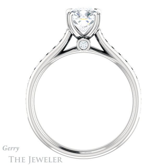 Cushion Cut Forever One Moissanite Engagement Ring #GTJ938-cushion-fo-w