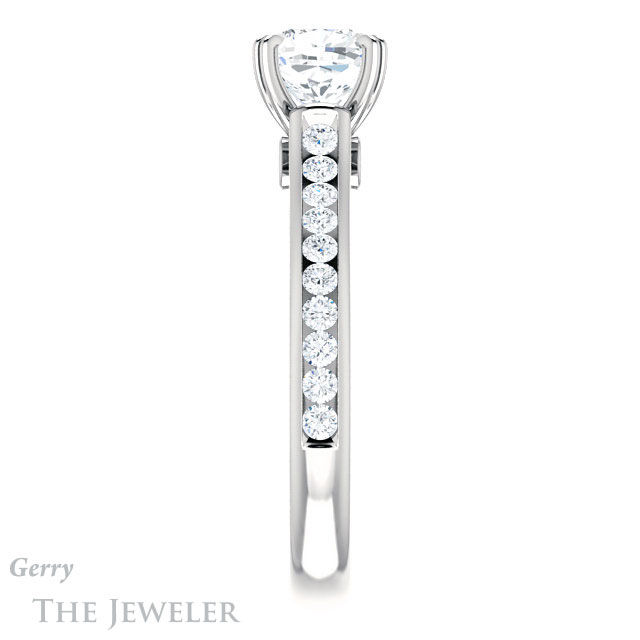 Cushion Cut Forever One Moissanite Engagement Ring #GTJ938-cushion-fo-w