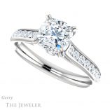 Cushion Cut Forever One Moissanite Engagement Ring #GTJ938-cushion-fo-w