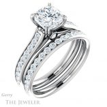 Cushion Cut Forever One Moissanite Engagement Ring #GTJ938-cushion-fo-w