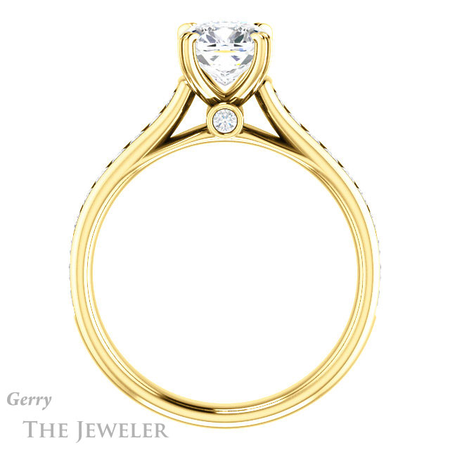 Cushion Cut Forever One Moissanite Engagement Ring #GTJ938-cushion-fo-y