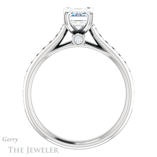 Emerald Cut Forever Brilliant Moissanite Engagement Ring #GTJ938-emerald-fb-w