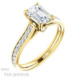 Emerald Cut Forever One Moissanite Engagement Ring #GTJ938-emerald-fb-y 4 Emerald Cut Forever Brilliant Moissanite Engagement Ring #GTJ938-emerald-fb-y