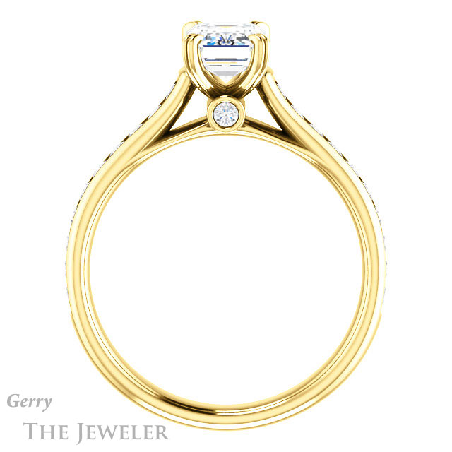 Emerald Cut Forever Brilliant Moissanite Engagement Ring #GTJ938-emerald-fb-y