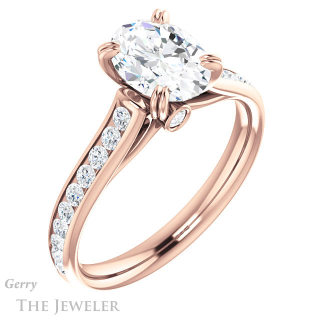Oval Shaped Forever One Moissanite Engagement Ring #GTJ938-oval-fo-r 4 Oval Shaped Forever One Moissanite Engagement Ring #GTJ938-oval-fo-r