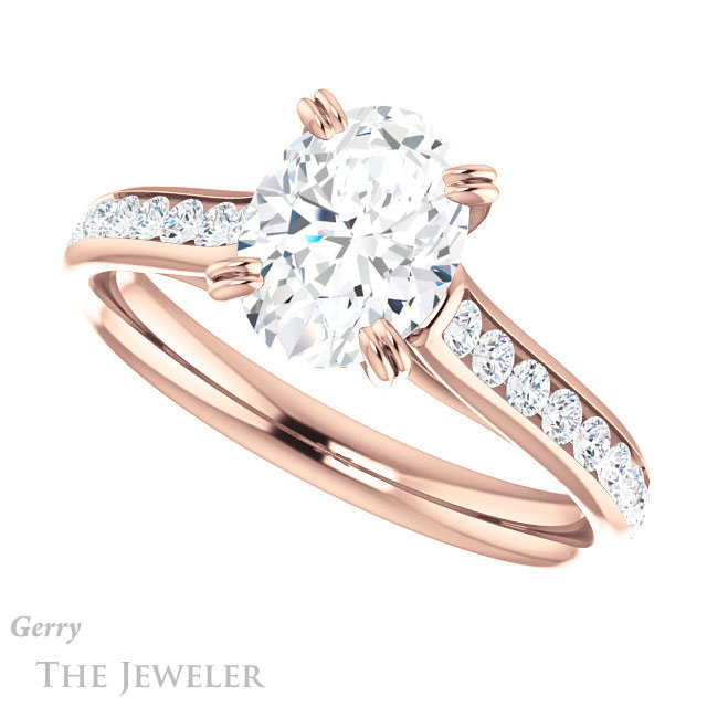 Oval Shaped Forever One Moissanite Engagement Ring #GTJ938-oval-fo-r 5 Oval Shaped Forever One Moissanite Engagement Ring #GTJ938-oval-fo-r