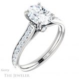 Oval Shaped Forever One Moissanite Engagement Ring #GTJ938-oval-fo-w