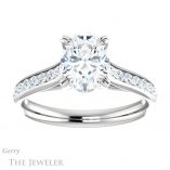 Oval Shaped Forever One Moissanite Engagement Ring #GTJ938-oval-fo-w