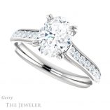 Oval Shaped Forever One Moissanite Engagement Ring #GTJ938-oval-fo-w