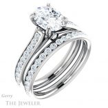 Oval Shaped Forever One Moissanite Engagement Ring #GTJ938-oval-fo-w