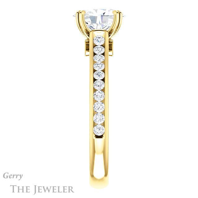 Oval Shaped Forever One Moissanite Engagement Ring #GTJ938-oval-fo-y