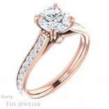 Round Cut Forever One Moissanite Engagement Ring #GTJ938-round-fo-r