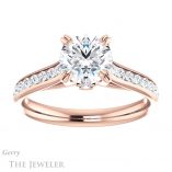 Round Cut Forever One Moissanite Engagement Ring #GTJ938-round-fo-r