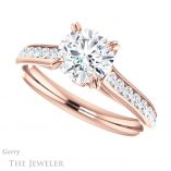 Round Cut Forever One Moissanite Engagement Ring #GTJ938-round-fo-r
