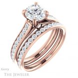 Round Cut Forever One Moissanite Engagement Ring #GTJ938-round-fo-r