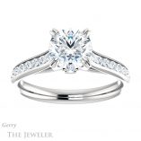 Round Cut Forever One Moissanite Engagement Ring #GTJ938-round-fo-w 1 Round Cut Forever One Moissanite Engagement Ring #GTJ938-round-fo-w