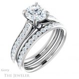 Round Cut Forever One Moissanite Engagement Ring #GTJ938-round-fo-w 6 Round Cut Forever One Moissanite Engagement Ring #GTJ938-round-fo-w