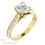 Round Cut Forever One Moissanite Engagement Ring #GTJ938-round-fo-y 4 Round Cut Forever One Moissanite Engagement Ring #GTJ938-round-fo-y