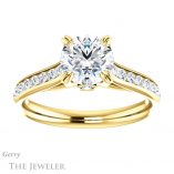 Round Cut Forever One Moissanite Engagement Ring #GTJ938-round-fo-y 1 Round Cut Forever One Moissanite Engagement Ring #GTJ938-round-fo-y