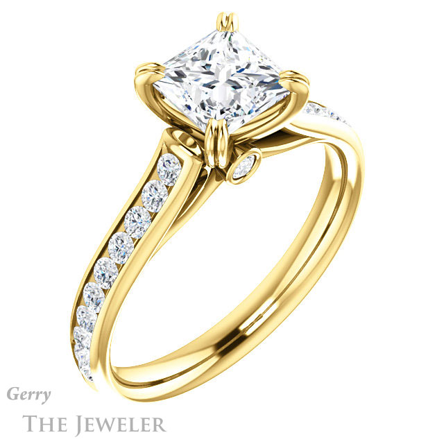 Princess Cut Forever One Moissanite Engagement Ring #GTJ938-square-fo-y