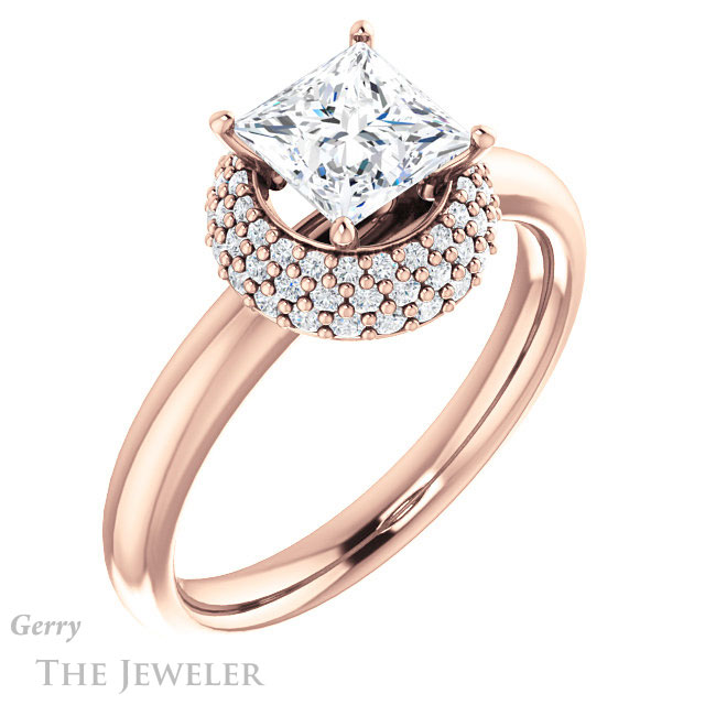 Princess Cut Forever One Moissanite Engagement Ring #GTJ939-square-fo-r | Gerry The Jeweler Princess Cut Forever One Moissanite Engagement Ring #GTJ939-square-fo-r