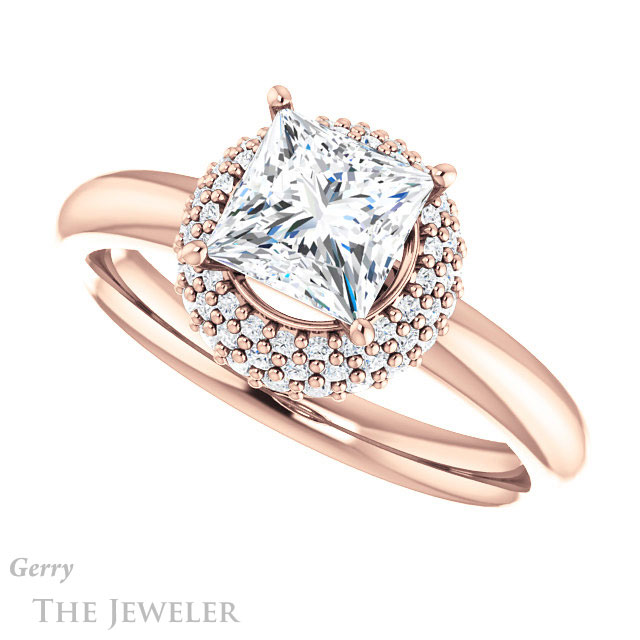 Princess Cut Forever One Moissanite Engagement Ring #GTJ939-square-fo-r | Gerry The Jeweler Princess Cut Forever One Moissanite Engagement Ring #GTJ939-square-fo-r