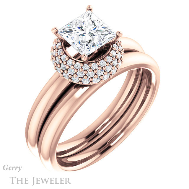 Princess Cut Forever One Moissanite Engagement Ring #GTJ939-square-fo-r | Gerry The Jeweler Princess Cut Forever One Moissanite Engagement Ring #GTJ939-square-fo-r