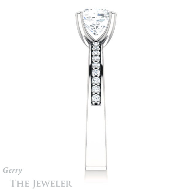 Cushion Cut Forever One Moissanite Engagement Ring #GTJ941-cushion-fo-w
