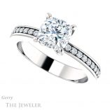 Cushion Cut Forever One Moissanite Engagement Ring #GTJ941-cushion-fo-w