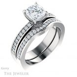 Cushion Cut Forever One Moissanite Engagement Ring #GTJ941-cushion-fo-w
